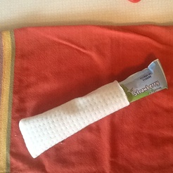 Popsicle holder made from waterproof mattress cover -- great repurposing!